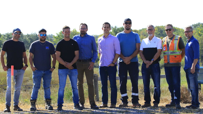 The Town of Fort Macleod Mayor, Councillors, Administration, and Donors at the groundbreaking for Lyndon Road Pathway Expansion on September 17, 2025.